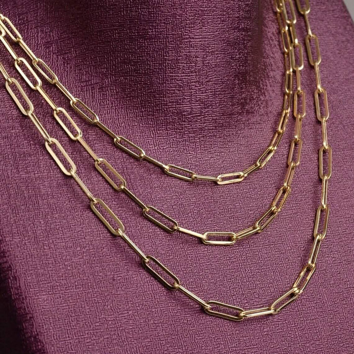 Solid 14K Gold 5mm Paperclip Chain Necklace Made In Italy by DailySale