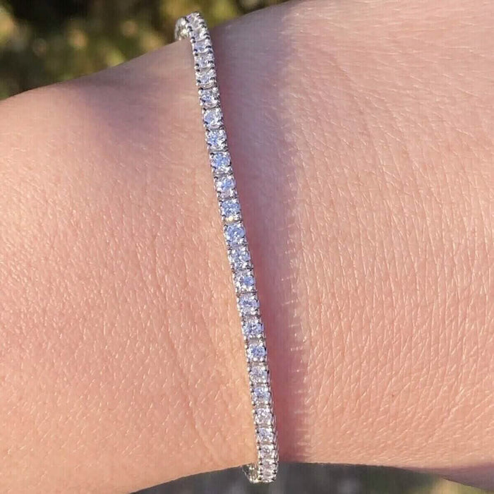 Solid 14K White Gold 2.13CTW 100% Natural Diamond Tennis Bracelet by DailySale