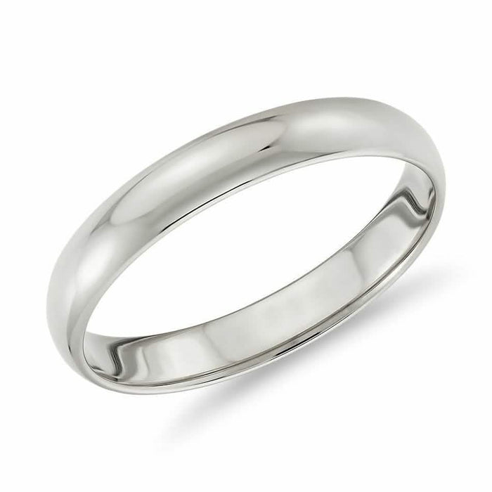 Solid 14K White Gold 3mm Comfort Fit Wedding Band Ring by DailySale