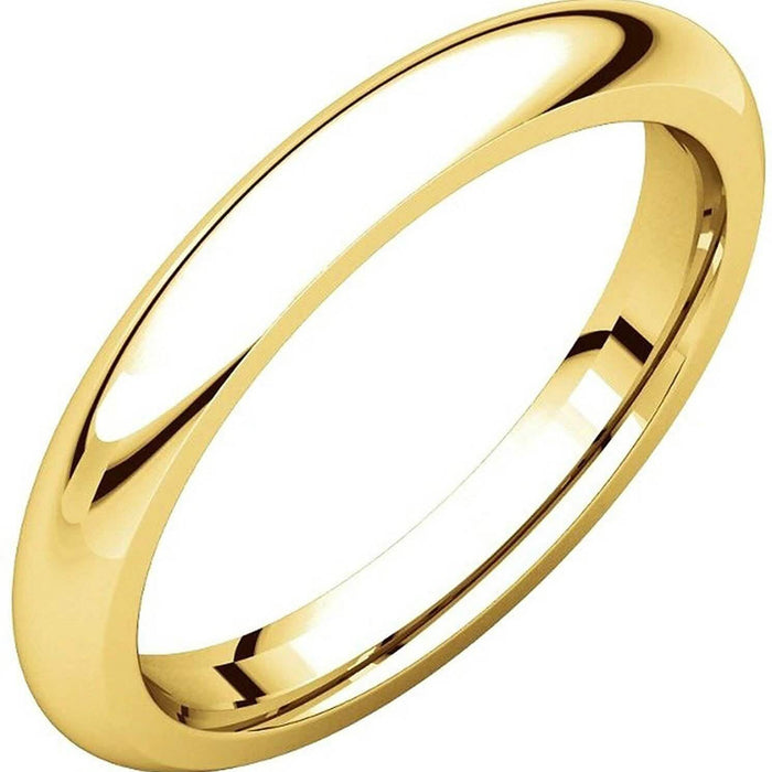 Solid 14K Yellow Gold 3mm Comfort Fit Wedding Band Ring by DailySale
