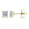 Solid 14K Yellow Gold 3mm Square Cut Crystal Studs