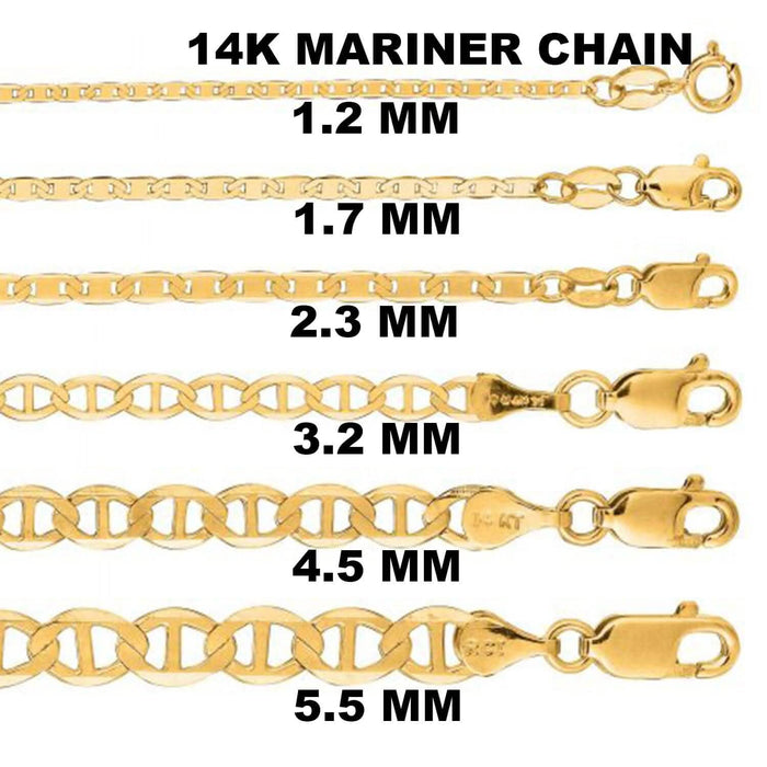 Solid 14K Yellow Gold Mariner Link Chain Necklace by DailySale