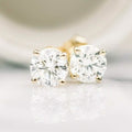 Solid 14k Yellow Gold Solitaire Round Cubic Zirconia CZ Stud Earrings by DailySale