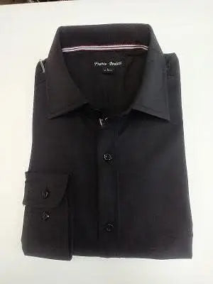Solid Black Men's Long Sleeves Dress Shirt by Boutique 23