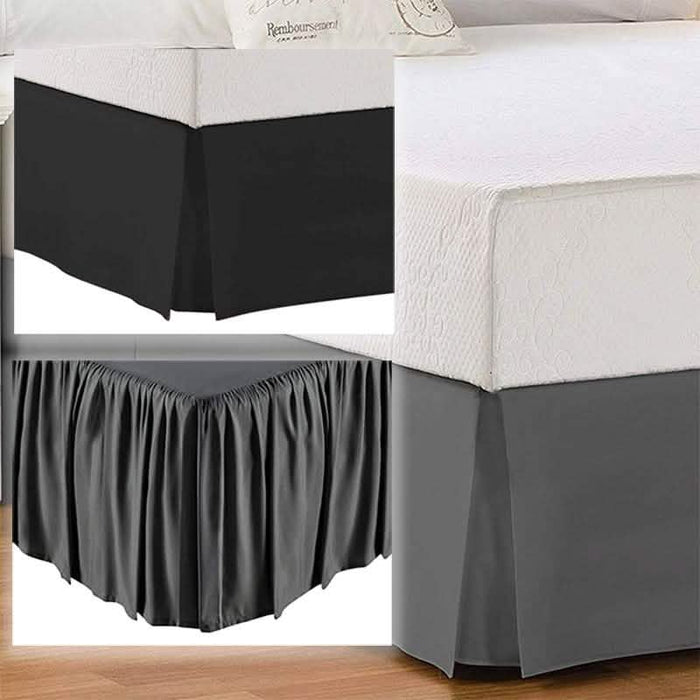 Solid Color Bed Skirt - Assorted Styles by DailySale