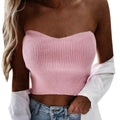 Solid Color Off Shoulder Sleeveless Cropped Top by DailySale