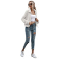 Solid Drawstring Hem Crop Teddy Jacket by DailySale
