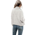 Solid Drawstring Hem Crop Teddy Jacket by DailySale
