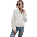 Solid Drawstring Hem Crop Teddy Jacket by DailySale