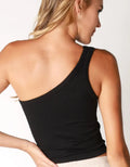 Solid One Shoulder Crop Top by Boutique 23
