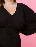 Solid Pleated Silky Fabric Top by Boutique 23