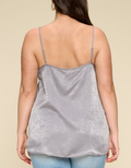 Solid Satin Sleeveless Cami Woven Tank by Boutique 23