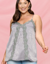 Solid Satin Sleeveless Cami Woven Tank