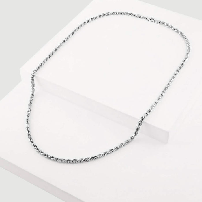 Solid Sterling Silver 3.5MM Rope Link Chain by DailySale