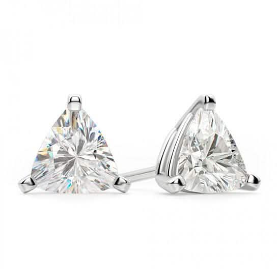 Solid Sterling Silver 6mm Trillion Cut Studs by DailySale