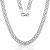 Solid Sterling Silver Bismark Link Chain Necklacce