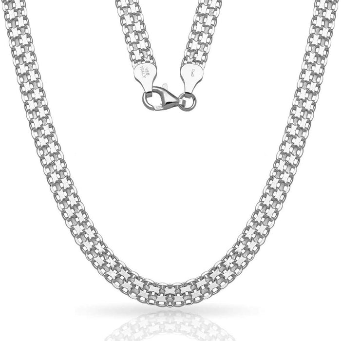 Solid Sterling Silver Bismark Link Chain Necklacce by DailySale