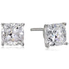 Solid Sterling Silver Cushion Cut Studs Earrings
