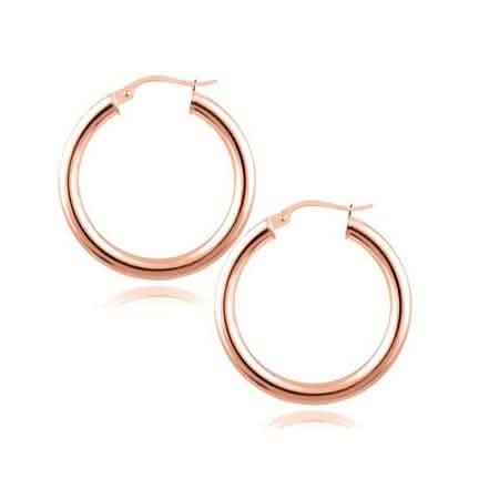 Solid Sterling Silver French Lock Hoops in Rose Gold by DailySale