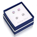 Solid Sterling Silver Love Knot And Pink Opal Earring Set by DailySale