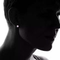 Solid Sterling Silver Love Knot And Pink Opal Earring Set by DailySale