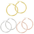 Solid Sterling Silver Plain French Lock Hoops by DailySale