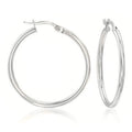 Solid Sterling Silver Plain French Lock Hoops by DailySale