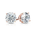 Solid Sterling Silver Round Crystal Studs by DailySale