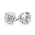 Solid Sterling Silver Round Crystal Studs by DailySale