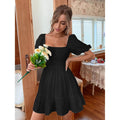 Solid Tie Back Flounce Hem Dress by DailySale