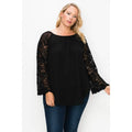 Solid Top Featuring Flattering Lace Bell Sleeves by DailySale