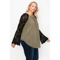 Solid Top Featuring Flattering Lace Bell Sleeves by DailySale