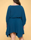 Solid Woven Boat Neckline Dress by Boutique 23