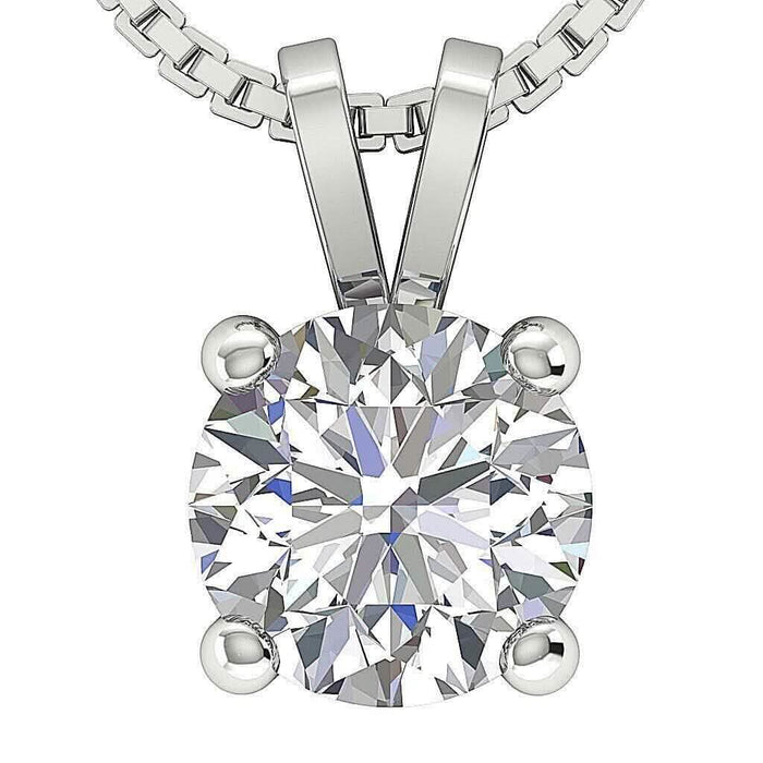Solitaire Pendant I2 H 1.03 Ct Round Cut Diamond Four Prong Set 14K White Gold by DailySale