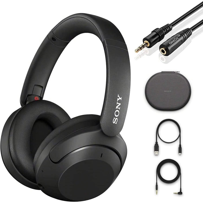 Sony Wireless Noise Cancelling Headphones WH-XB910N Bluetooth Headset + NeeGo 3.5mm Extension (Refurbished) by DailySale