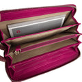 Sophia Full-Grain Leather Structured Double-Zip Wallet with RFID Protection by MiamiLeathers.com