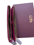 Sophia Soft Full-Grain Leather Double-Zip Wallet with RFID Protection by MiamiLeathers.com