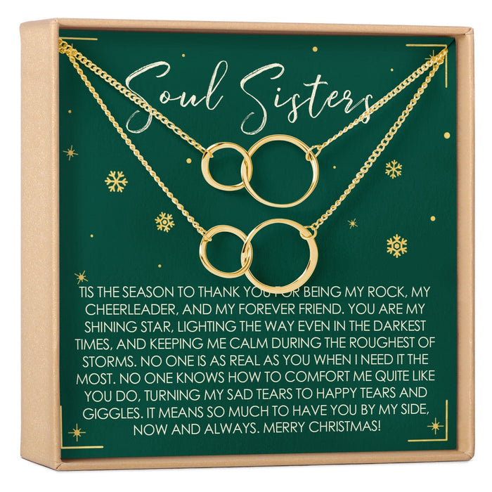 Soul Sisters Christmas Double Circles Necklace Set by Dear Ava