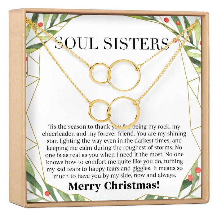 Soul Sisters Christmas Double Circles Necklace Set by Dear Ava