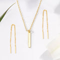 Soul Sisters Gold Bar Earring Threader and Necklace Jewelry Set by Dear Ava