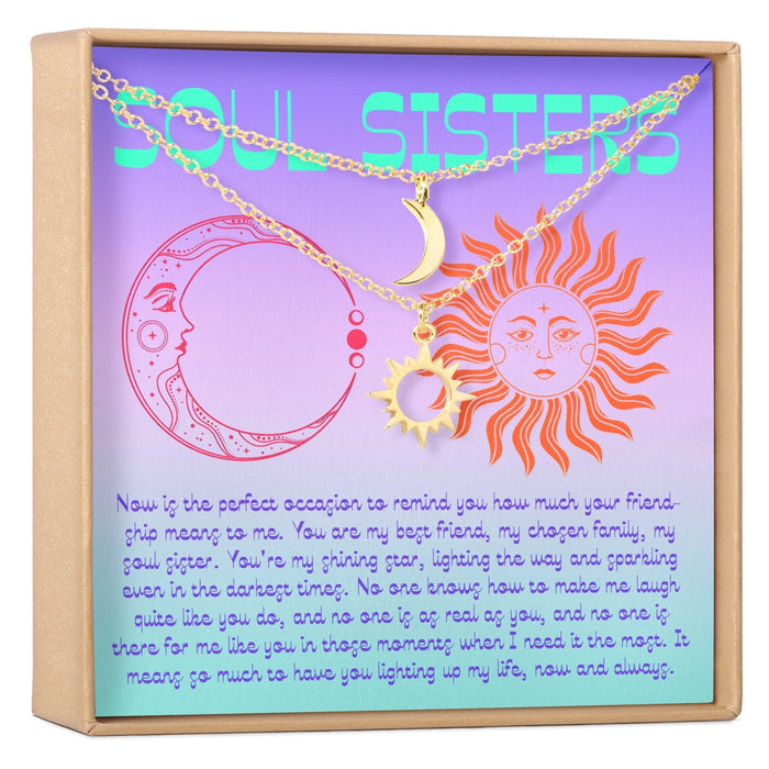 Soul Sisters Sun and Moon Pendants Necklace Set by Dear Ava