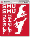 Southern Methodist University Mustangs 6-Piece Decal Sticker Set, 5x6 Inch Sheet, Gift for football fans for any hard surfaces around home, automotive, personal items by Fielders Choice