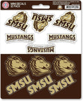 Southwest Minnesota State University Mustangs 12-Piece Mini Decal Sticker Set, 5x6 Inch Sheet, Gift for football fans for any hard surfaces around home, automotive, personal items by Fielders Choice