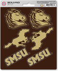Southwest Minnesota State University Mustangs 6-Piece Decal Sticker Set, 5x6 Inch Sheet, Gift for football fans for any hard surfaces around home, automotive, personal items by Fielders Choice