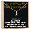 Space and Galaxy Crescent Moon Pendant Necklace