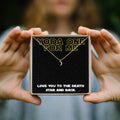 Space and Galaxy Crescent Moon Pendant Necklace by Dear Ava