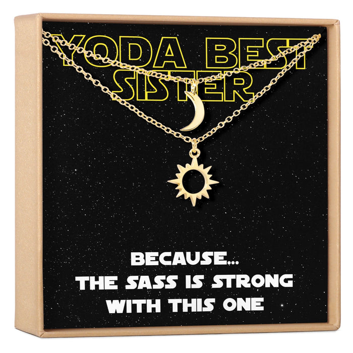Space and Galaxy Gift for Sister Sun and Moon Pendants Necklace Set by Dear Ava