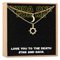 Space and Galaxy Sun and Moon Pendants Necklace Set by Dear Ava