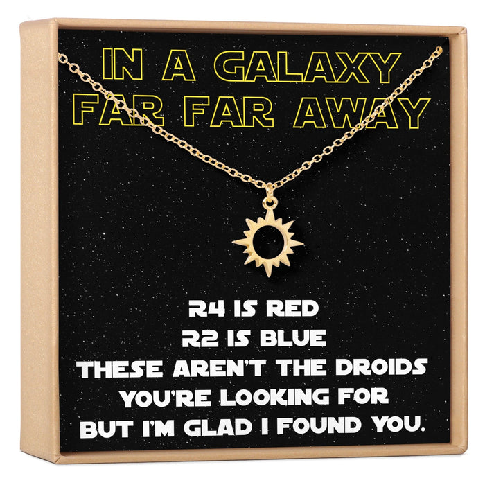 Space and Galaxy Sun Pendant Necklace by Dear Ava