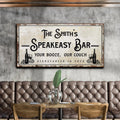Speakeasy Your Booze Our Couch Bar Sign by Tailored Canvases